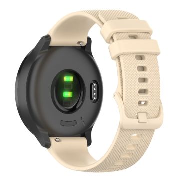 20 mm silikoneurrem med gitterstruktur til Garmin Watch - Beige