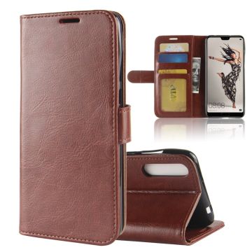 For Huawei P20 Pro Crazy Horse PU Leather Wallet Stand Cell Phone Case Cell Phone Accessories - Brown