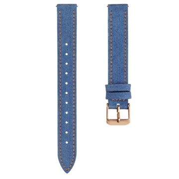 KALEBOL Garmin Lily 2 Watch Band Linen Leather Adjustable Wrist Strap - Dark Blue