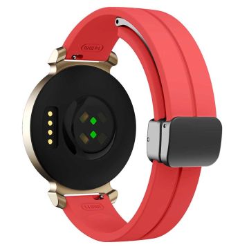 KALEBOL Garmin Lily 2 Watch Strap Magnetic Buckle Silicone Wrist Band - Red+Black Buckle