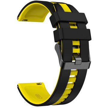 Huawei Watch 4 / 4 Pro / GT 4 46mm Replacement Strap 22mm Universal Silicone Watch Band - Black+Yellow