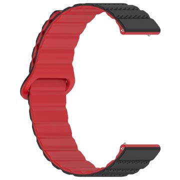 Huawei Watch 4 / 4 Pro / GT 4 46mm Magnetic Strap 22mm Universal Silicone Watch Band - Black+Red