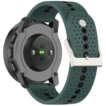 Huawei Watch 4 / 4 Pro / GT 4 46mm Color Holes Watch Strap 22mm Universal Silicone Band - Olive Green+Black