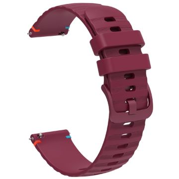 Samsung Galaxy Watch3 45mm universal 22mm Silicone Watch Strap - Wine Red