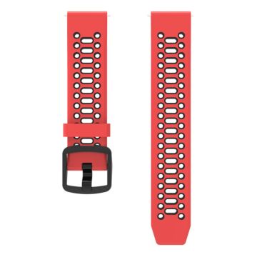 Coros Pace 2 / Garmin vivoactive 5 / GarminActive 5 / Venu Sq 2 Dual Color Watch Strap 20mm Silicone Watchband - Rød / Sort