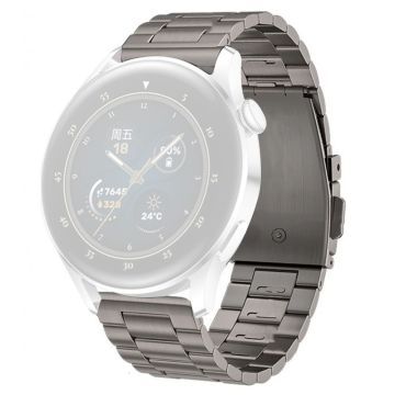 Huawei Watch GT4 46mm / GT3 46mm / GT2 46mm Urrem 3 Perler Titanium Stål 22mm Armbånd - Grå