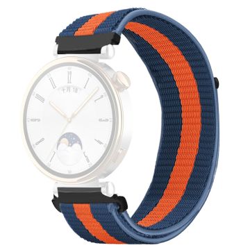 Huawei Watch GT 4 41mm / Garmin Venu 3S Watch Band 18mm Nylon Loop Adjustable Wrist Strap - Blå + Orange + Blå