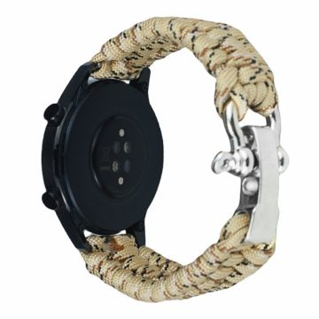 Huawei Watch GT4 46mm / Samsung Galaxy Watch3 45mm Urrem 22mm Flettet reb armbånd - Ørken-Camouflage