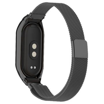 KALEBOL Series Xiaomi Mi Band 6 / 5 Rustfrit stål urrem Magnetisk Milanese rem - Sort