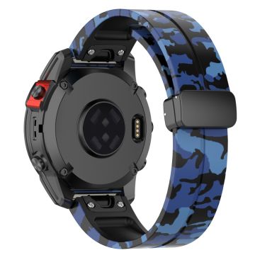 Garmin 26mm Quickfit Universal Black Buckle Watch Band Fleksibel rem - Camo Blå