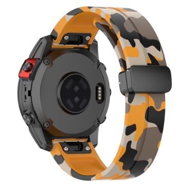 Garmin 26mm Quickfit Universal Black Buckle Watch Band Fleksibel rem - Camo Gul