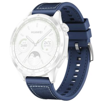 Huawei Watch GT 4 / GT 3 / GT 2 46mm urrem 22mm nylonbelagt fleksibel rem udskiftning - Blå