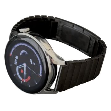 Samsung Galaxy Watch3 45mm / Huawei Watch GT 4 46mm bånd 22mm urrem i rustfrit stål - Sort