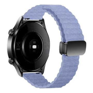 Samsung Gear S3 Classic / Garmin Vivoactive 4 Magnetic Watch Band 22mm Læderrem - Babyblå