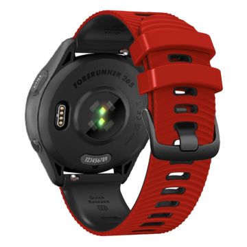 Coros Pace 3 / Apex 46mm / Apex Pro Watch Strap 22mm Dual Color Silicone Band - Red+Black