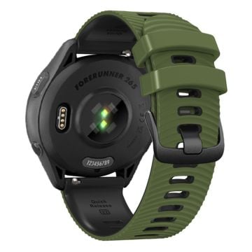 Coros Pace 3 / Apex 46mm / Apex Pro Urrem 22mm Dual Color Silikone Rem - Militærgrøn + Sort