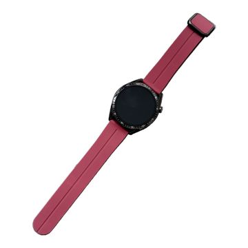 Samsung Gear S3 Classic / Garmin Vivoactive 4 Silicone Magnetic Strap 22mm Watch Band - Rødvin