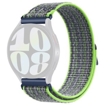 KALEBOL KLB-NLHH-002 Samsung Galaxy Watch3 45mm / Huawei Watch GT4 46mm Nylon Band 22mm Watch Strap - Lysegrøn + Blå