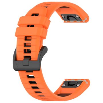 Garmin Fenix 7X / Fenix 7X Pro Watch Band 26mm vandtæt let silikonearmbånd - Orange + Sort