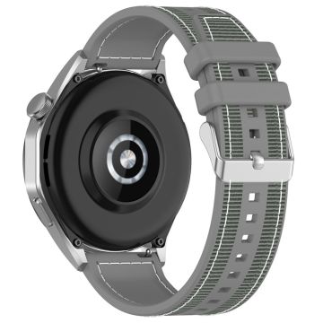 Samsung Galaxy Watch3 45mm / Huawei Watch GT 4 46mm Urrem 22mm Silikone og Nylon Armbånd - Grå