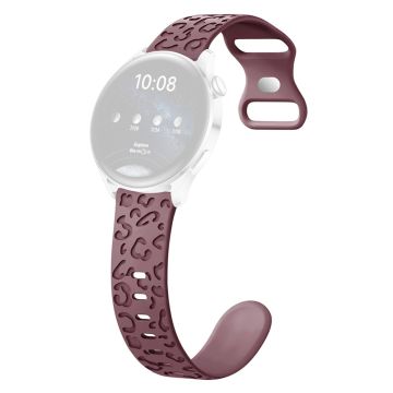 Samsung Galaxy Watch6 Classic 47mm / 43mm / Garmin Venu Sq 2 20mm silikone urrem Leopard Print - Røgfarvet Lilla