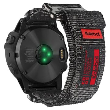 Garmin Tactix 7 AMOLED Edition / Tactix 7 Pro / QuickFit 26mm Urrem Nylon Sticker Urrem - Sort