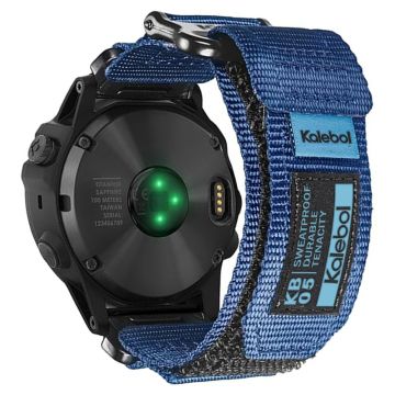 Garmin Tactix 7 AMOLED Edition / Tactix 7 Pro / QuickFit 26mm Urrem Nylon Sticker Urrem - Blå