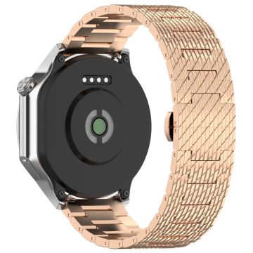 Huawei Watch GT 3 42mm / GT 3 Pro 20mm urrem i rustfrit stål med spænde - Rødguld