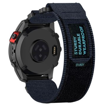 Garmin Fenix 7X / 7X Pro / Instinct 2X / Quickfit 26mm Nylon Sticker Håndledsrem - Blå