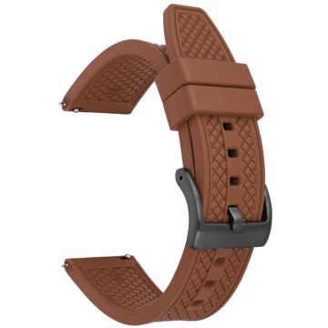 Huawei Watch GT 4 46mm / GT 4 Pro 22mm Udskiftningsbånd Fluorubber Watchstrap - Brun + Sort Spænde