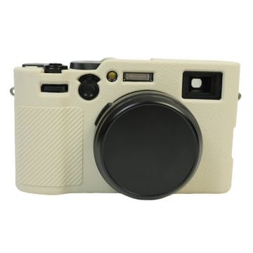 For Fujifilm X100VI Soft Silicone Case Litchi Texture Camera Protective Sleeve - Beige