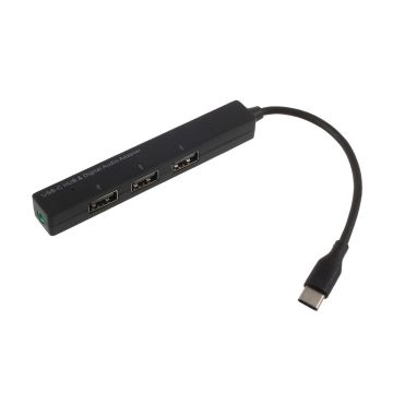 Universel GT-129 Type-C til 3.5mm lydport og tre USB Porte USB-C HUB adapter med OTG funktion til Laptop Macbook