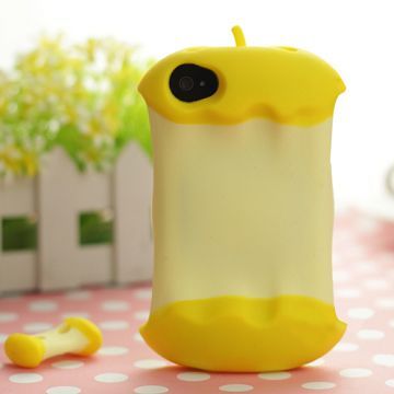 3D Apple (Gul) iPhone 4/4S-cover