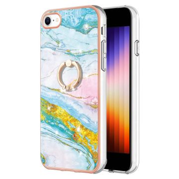 Marble design Apple Smartphone cover - Grøn Og Gul Marmortåge