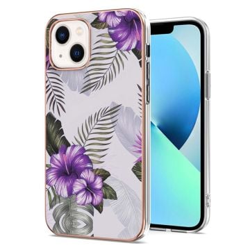 Marble design iPhone 14 cover - Lilla Blomster