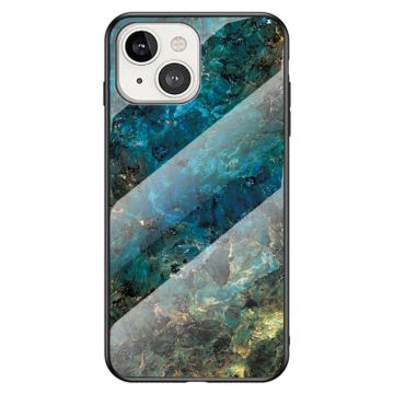 Fantasy iPhone 14 cover - Smaragd Marmor