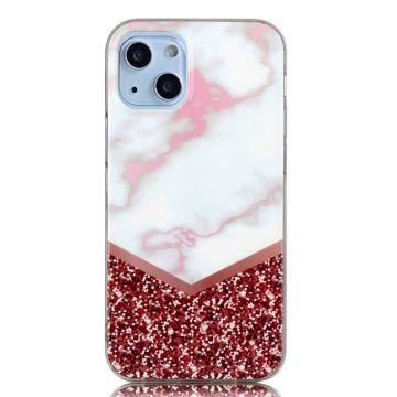 Marble design iPhone 14 cover - Rosa Guld Splejsning Marmor