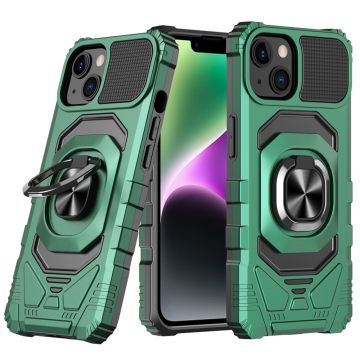 Slidstærkt cover i hård plast med blød inderside og kickstand til iPhone 14 - Midnight Green