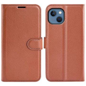 Klassisk iPhone 14 flip etui - Brun