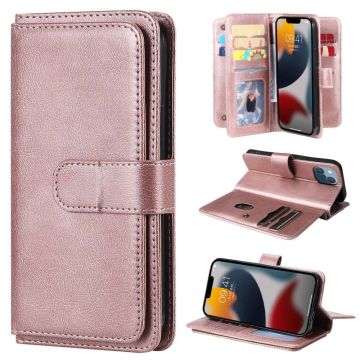 iPhone 14 etui med pung & 10 kortpladser – Pink