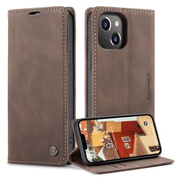 CaseMe iPhone 14 vintage etui - Brun