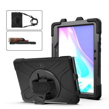 Samsung Galaxy Tab Active Pro / Active4 Pro X-formet silikoneovertræk med strop - Sort