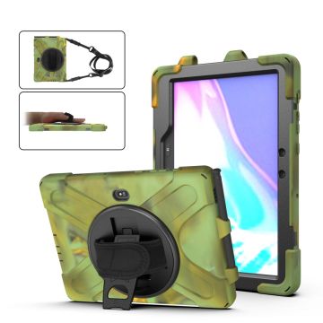 Samsung Galaxy Tab Active Pro / Active4 Pro X-formet silikoneovertræk med strop - Camouflage