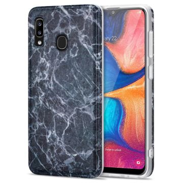 Marble Samsung Galaxy A20 / A30 Etui - Dark Grå Marmor