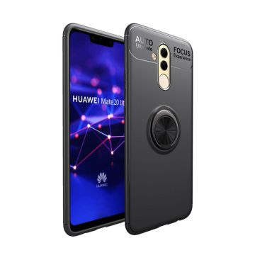 Huawei Mate 20 Lite beskyttelsesetui i silikone med stativ - Sort