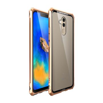 Huawei Mate 20 Lite beskyttelsesetui i metal og glas - Guld