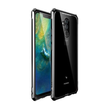 Huawei Mate 20 Lite beskyttelsesetui i metal og glas - Sort