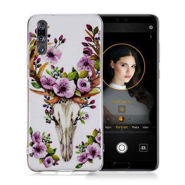 Huawei P20 Pro mobiletui i silikone- og plastik med selvlysende mønster - Farverig elg