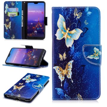 Wonderland Huawei P20 Pro Flip Etui - Blå Sommerfugle