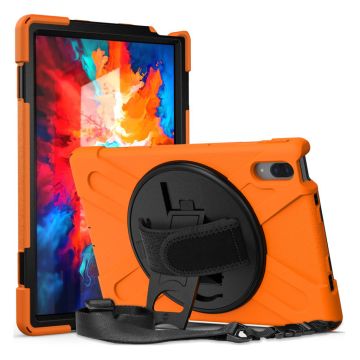 360 graders kickstand + silikoneetui med strop til Lenovo Tab P11 Pro - Orange